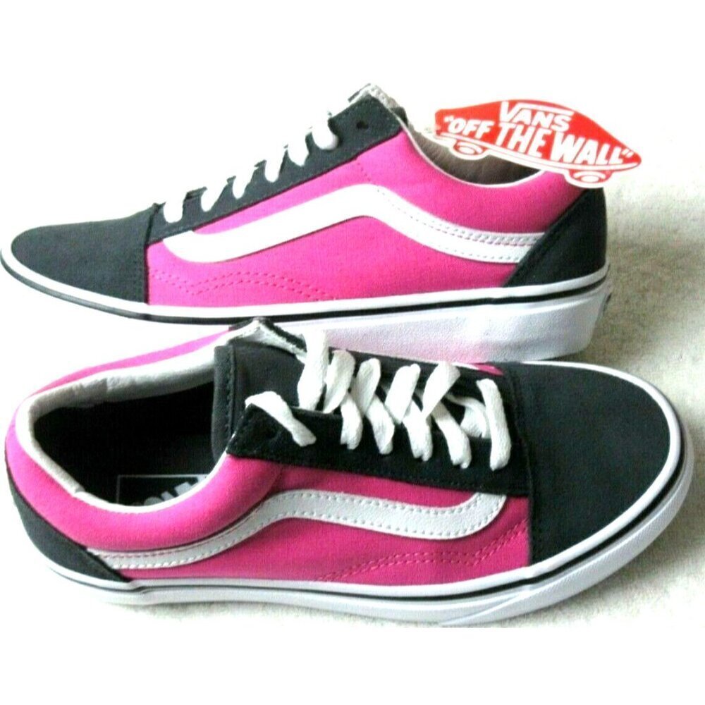 Vans Women's Old Skool 2 Tone Pink Grey Canvas Suede Skate shoes Size 6 NIB
